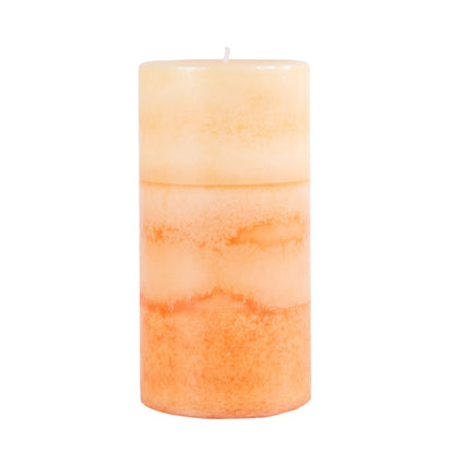 Pier 1 Ginger Peach 3x6 Layered Pillar Candle